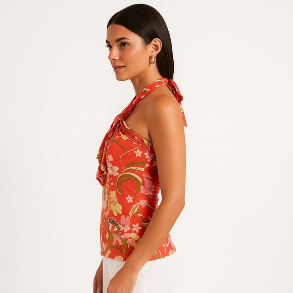 Tommy Bahama Floral Halter Coconut girl Vacationcore resortcore old money - Picture 3 of 13